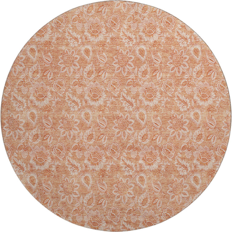 Premium Machine Washable Prisco Salmon Rug