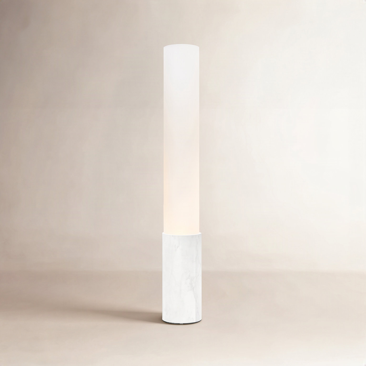 Elise Dimmable Floor Lamp, 32" H x 4.5" W x 4.5" D, Marble White