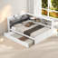 Lit de jour avec lit gigogne, tablettes de rangement, tête de lit tapissier et panneau de rangement rotatif-1256672471-1256672472