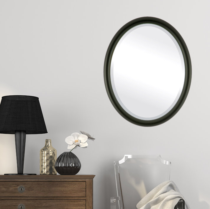 Rowles Oval Mirror, 25" H x 19" W, Rosewood