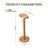 Solid Wood Bean-Shaped End Table,Pedestal Drink Table, Tall Plant Stand-118690958-118690960