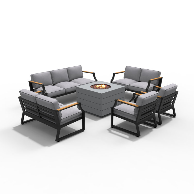 9 - Person Patio Conversation Set with Cushions