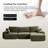 113.8" Modular Sectional Sofa with Movable Ottoman, 3-Seater L-Shaped Sofa with Deep Sea, Plush Chenille Boneless Cloud Couches for Living Room, No Assembly-31949277