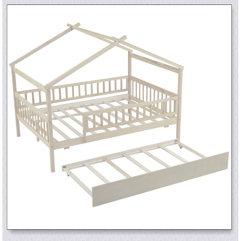 Lit gigogne en bois, Naturel