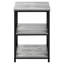 Table d'appoint moderne avec stratifié gris et base en métal noir pour un look élégant et polyvalent