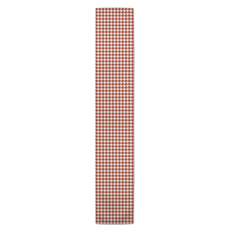 Chemin de table en losanges pointillé Nalston, 72 po x 16 po, Rouille, Pied-de-poule