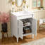 Meuble-lavabo autoportant 24 po avec lavabo en céramique, armoire de rangement avec cadre en bois massif et tablette de rangement 24 po-1491601351-1491601348