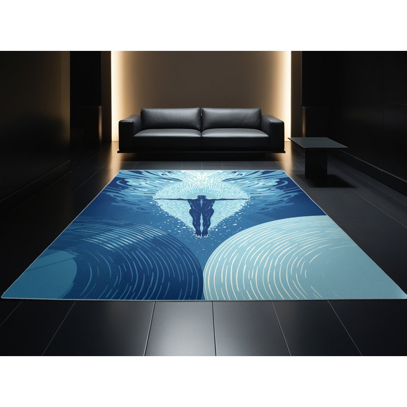 Tapis arc moderne et contemporain lavable à la machine Hubbard, 2 pi x 3 pi