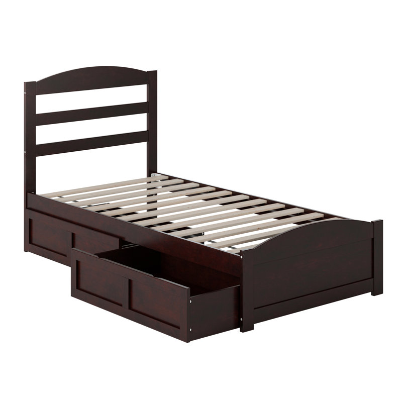 Elliana Solid Wood Slat Storage Bed, Twin, Espresso
