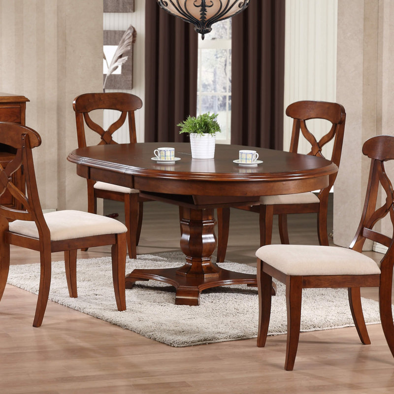 Azura Extendable Solid Wood Dining Table, Chestnut