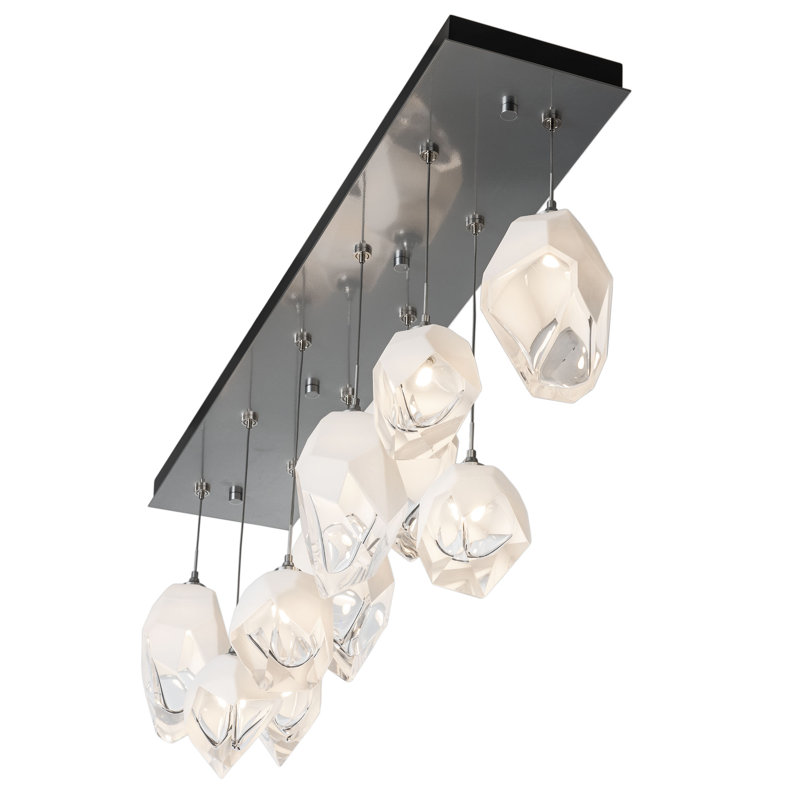 Chrysalis 10 - Light Kitchen Island Geometric Pendant, 15" - 80", Black, Sterling
