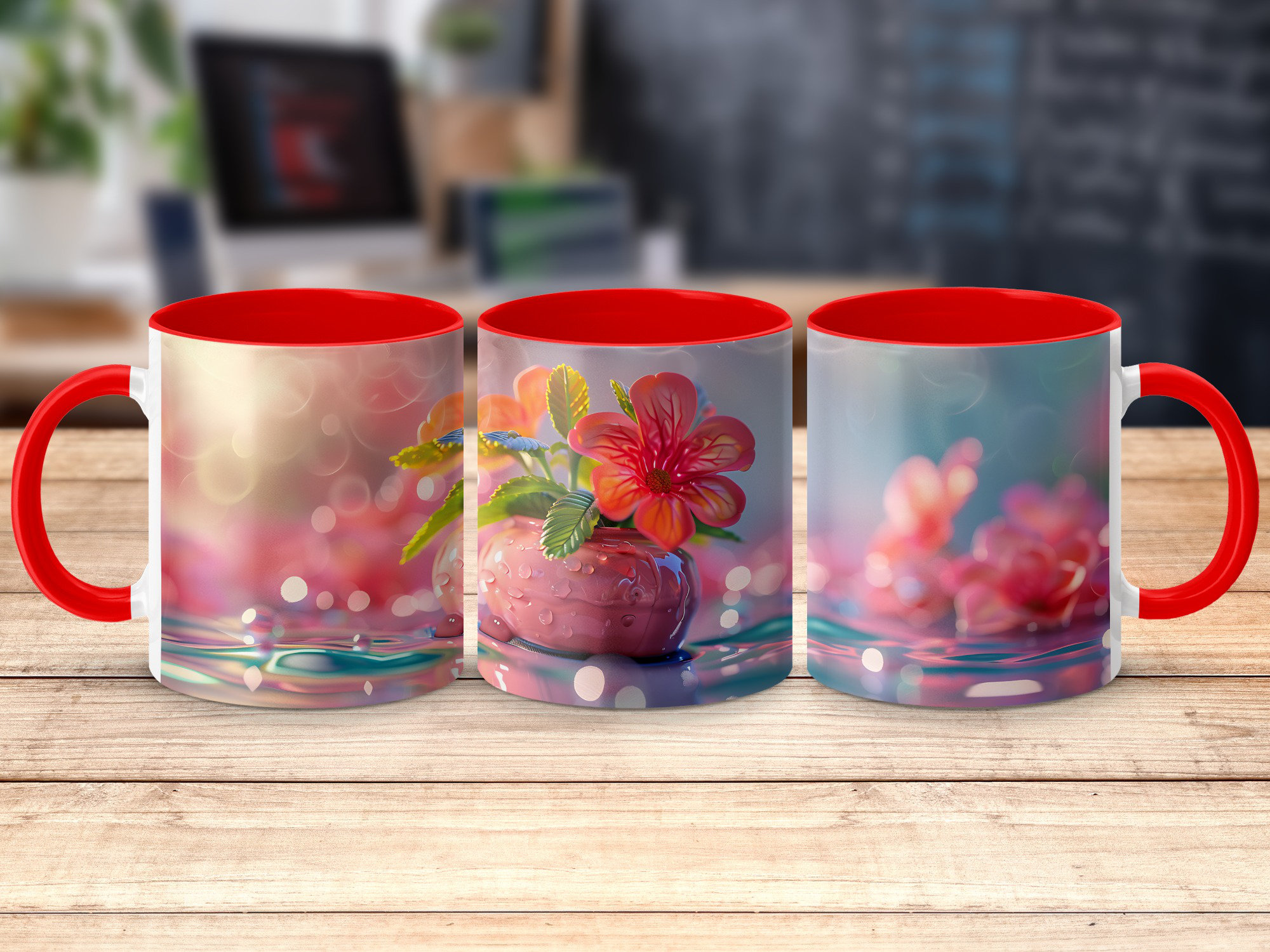 East Urban Home Colourful 3D Design 11Oz Accent Mugs Photo Inspiration