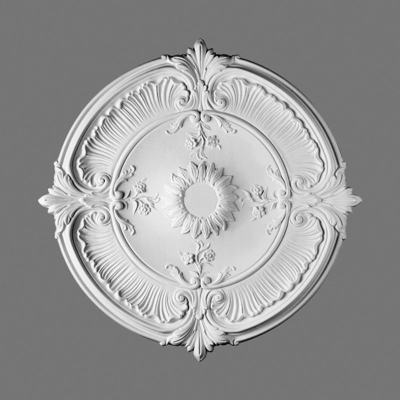 Médaillon de plafond en polyuréthane apprêté blanc 27-1 / 2 po x 2-3 / 8 po Acanthus