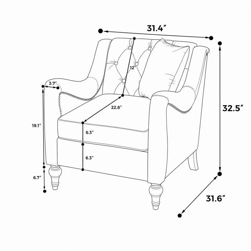 Sofa en similicuir capitonné en losanges avec accoudoirs incurvés et pieds en bouleau, 1 siège, Similicuir noir