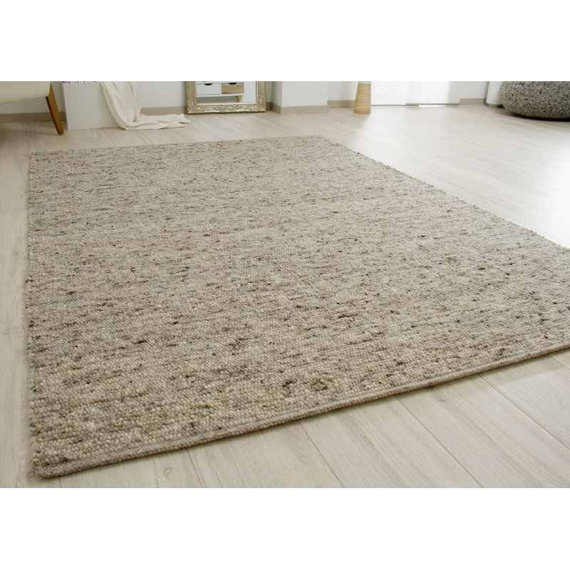Wickett Wool Hand Woven Area Rug, Rectangular 250 x 350 cm, Grey/Brown/Blue