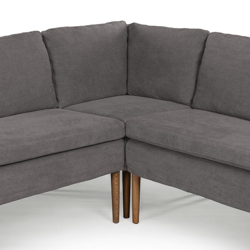 Aurelia Modular 3-Piece Slipcover Sectional, Broadway Coffee Linen, Right Hand Facing, 34.5" H x 99" W x 76" D