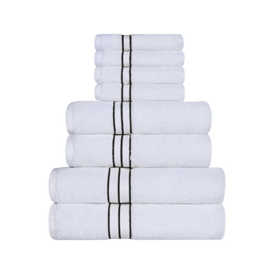 Josann Turkish Cotton Ultra-Plush Solid 8 Piece Highly Absorbent Heavyweight Towel Set