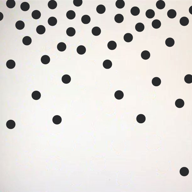 Adhésif décoratif à pois, H 48 po x l 78 po x P 0,01 po, Noir