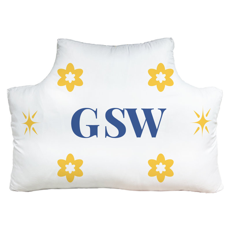Coussin Khieu Basketball Colors Lux, 29,5 pouces x 39,5 pouces, Or / blanc / bleu