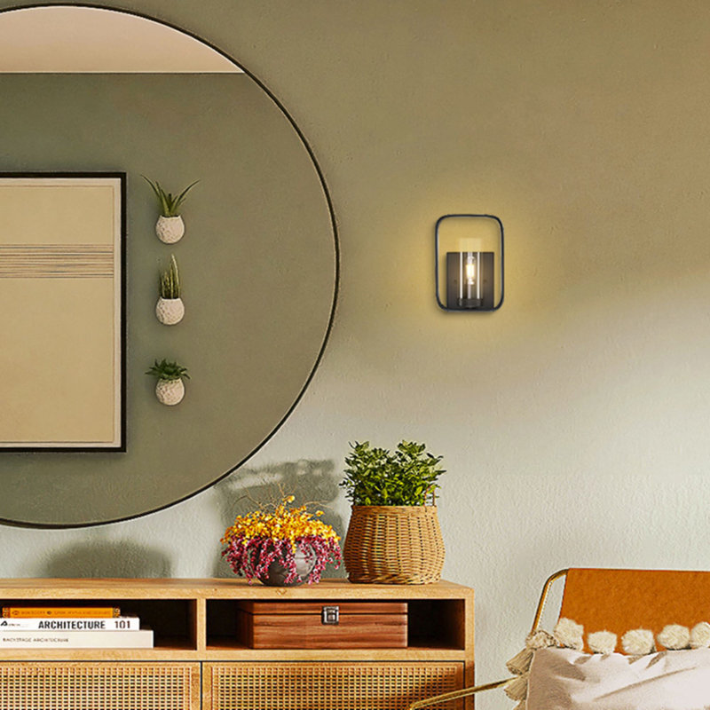 Wall Sconce, Black, Clear