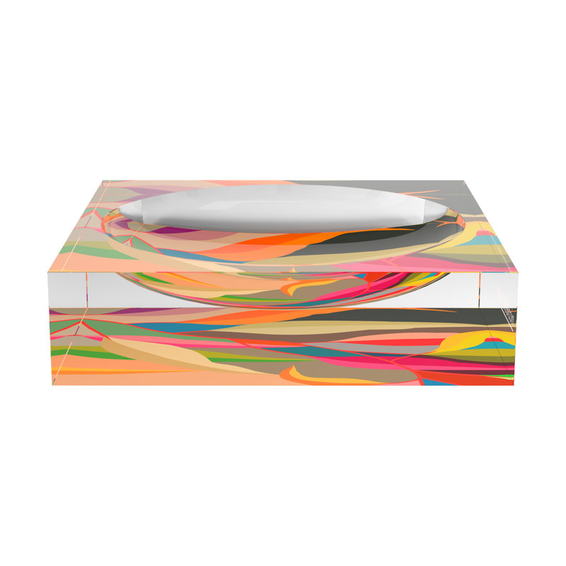 Eucalyptus Brights Acrylic Decorative Tray, 6"W x 6"D x 2"H