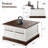 Farmhouse Lift Top Coffee Table Set, Coffee Table And 2 End Tables, Swinging Door Design, Hydraulic Lift Top, Charging Station