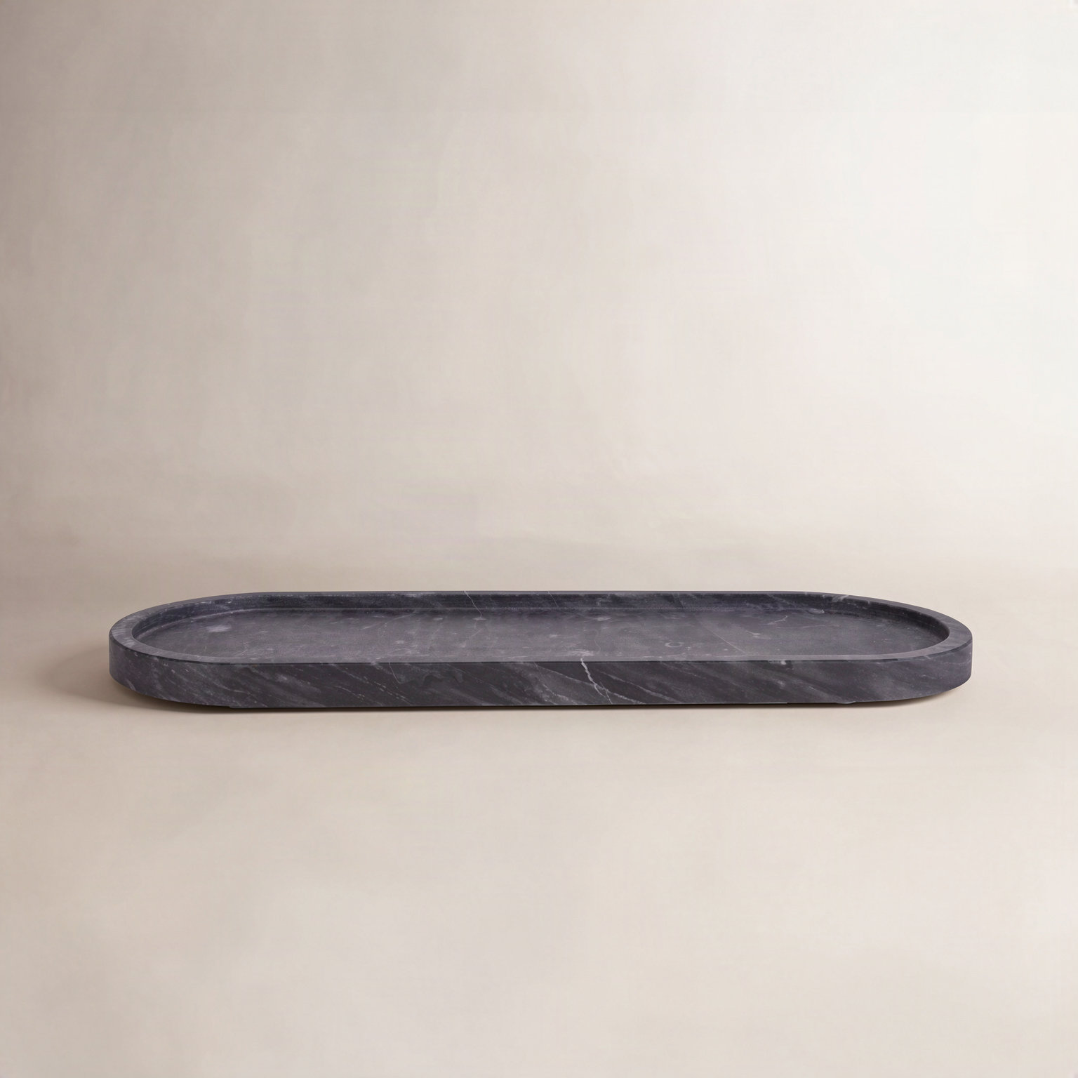 Genuine Marble Decorative Tray, Black Matte