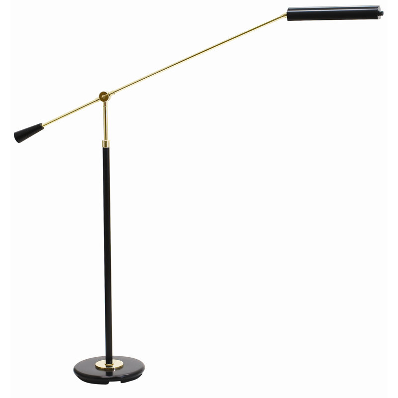 Counter Balance Task Floor Lamp, Black and Brass