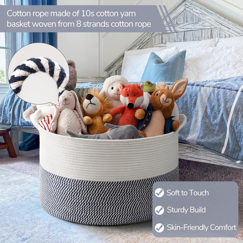 Extra Large Woven Baskets For Storage, 21.7'' X 13.8'' Wicker Basket With Handle For Blankets, Big Laundry Baskets For Clothes, Pillows, Towel, Shoe Basket For Entryway, 90L Jute