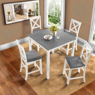 Compact Dining Table Sets(must Include Both Table And Chair), Modern Wood 5 Piece For Small Kitchen