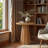 Small Round Solid Wood End Table, Farmhouse Side Table for Living Room, Bedroom
