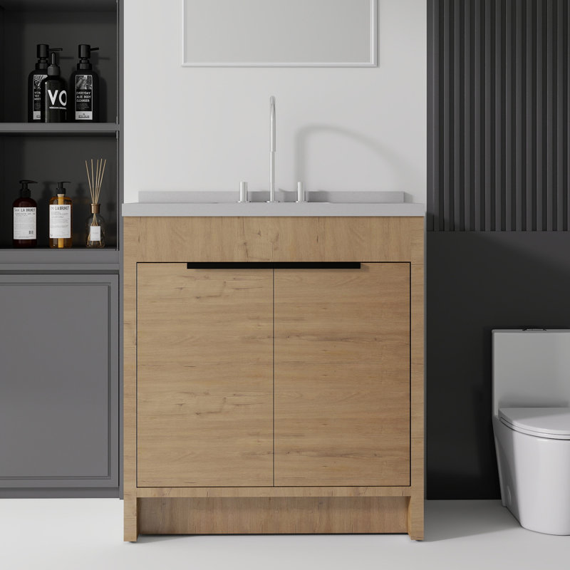 Meuble-lavabo autoportant 36 po avec lavabo 36 po, Chêne, 36"