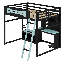 Lit mezzanine en bois avec bureau-1339748978