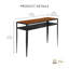 Console Siyah avec plateau en bois de manguier et base en métal - finition noyer noir mat, table d'appoint fabriquée à la main