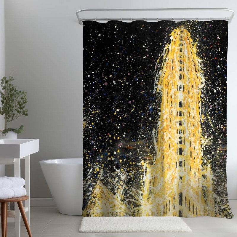 Shower Curtain CI304 – Polyester Shower Curtain, Dye Sublimation Print, 71" W × 74" L
