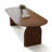 Nut-brown Oval Solid Wood Dining Table-1565034594