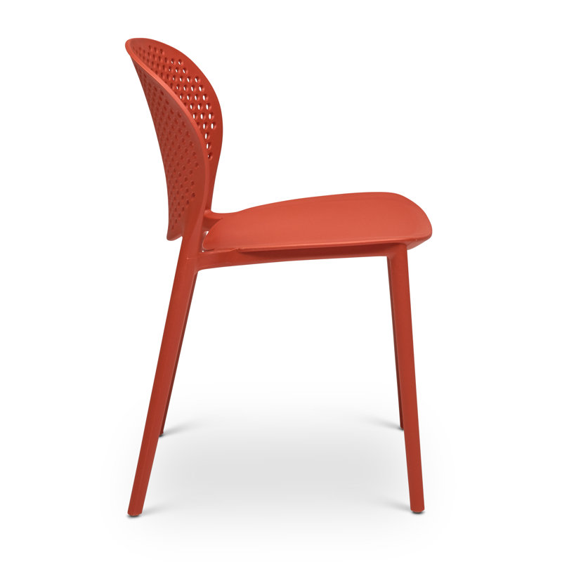 Bailey Stacking Patio Dining Chair, Dark Orange