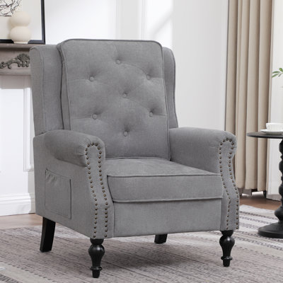 Mid-Century Modern Wingback Chair with microfiber Upholstery
