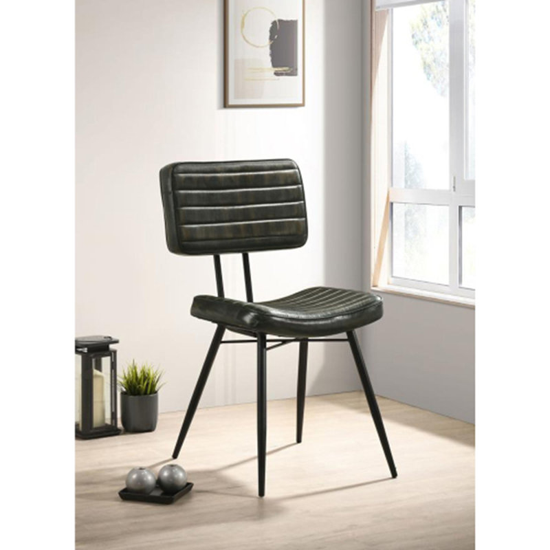 Chaises d'appoint rembourrées en cuir, Noir, espresso