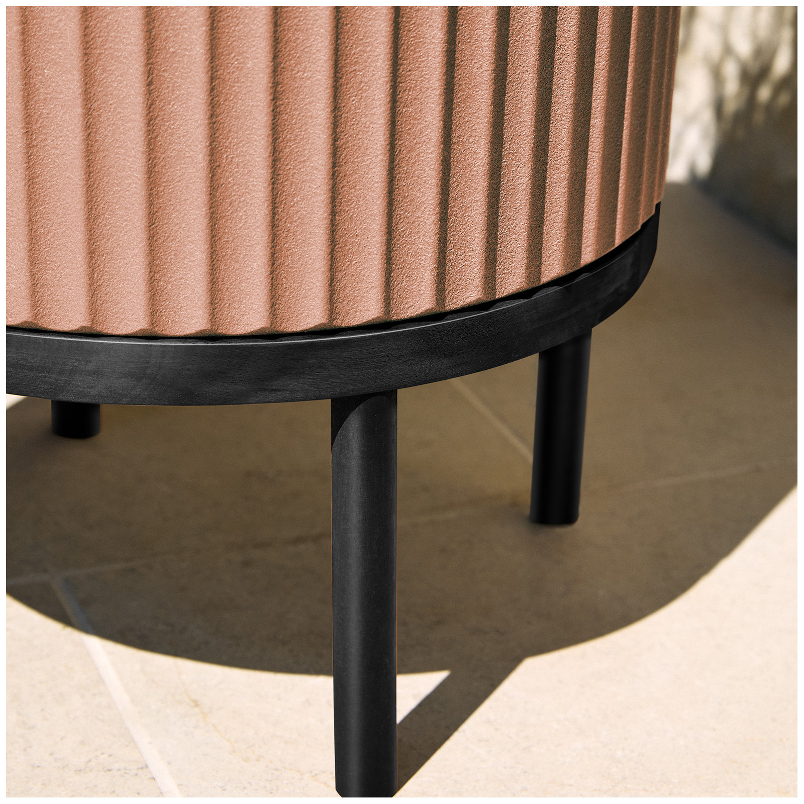 Demi Series Planter with Stand, 1, 22" H x 14.75" W x 14.75" D, Terracotta/Black