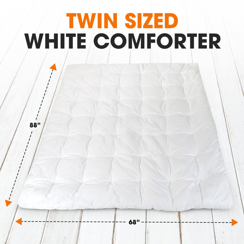 Twin White Down Alternative Cotton Comforter