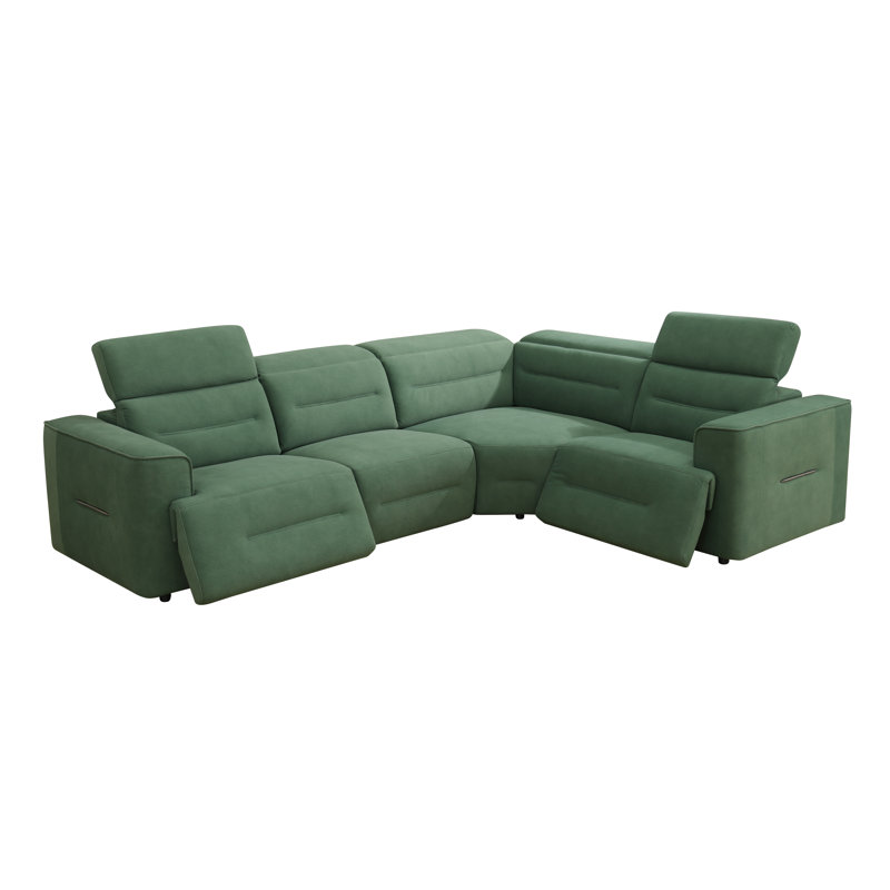 Canapé modulaire inclinable électrique en flanelle Zierre, 34,5 po x l 120 po x P 89 po