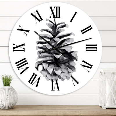 Conifère conique monochrome - horloge murale traditionnelle