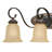 Bristol 4-Light Indoor Vintage Bronze with Antique Gold Bath or Vanity Wall Mount with Sepia Glass Bell Shades