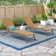 Cand 77.5" Long Metal Reclining Armless Single Chaise Lounge with Textilene Sling Seat and Wheels