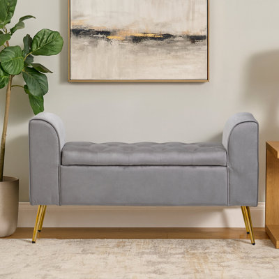 111cm Wide Velvet Standard Ottoman