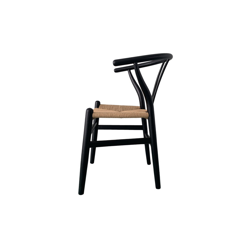 Albarado Solid Wood Side Chair, Black/Natural