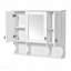 Armoire à pharmacie murale 35 po x 28 po, armoire de salle de bain moderne avec miroir, armoire à miroir avec tablettes ouvertes-354835046