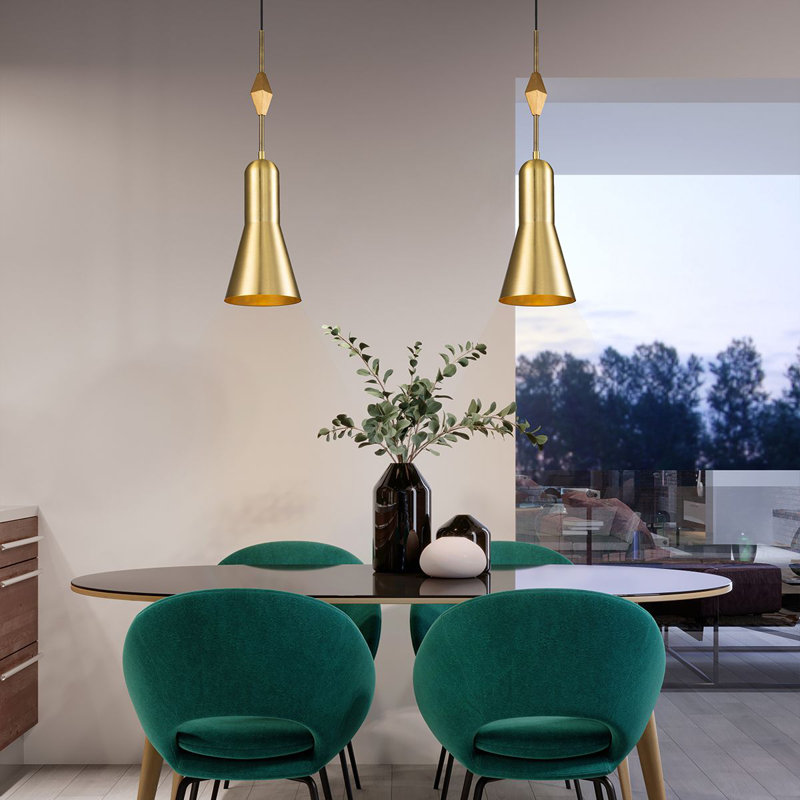 Luminaire suspendu Jesiel, Laiton vieilli, H 25,75 po x l 7 po x P 7 po