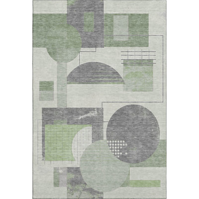 Premium Machine Washable Mehara AMF1695 Geometric Rug
